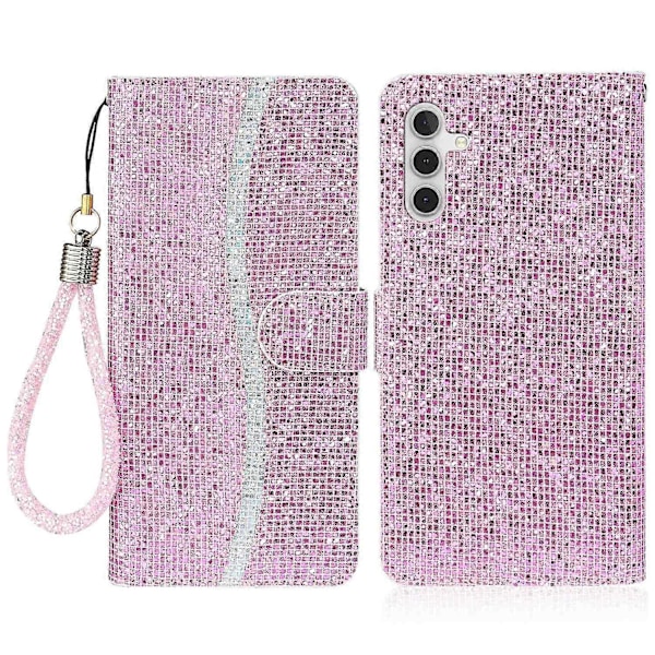 Samsung Galaxy S23 FE -kotelo PU-nahkainen lompakkokorttipaikka kimalteleva puhelinkotelo Multicolor Style E