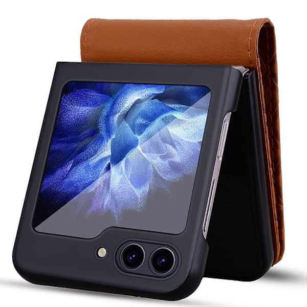 Til Samsung Galaxy Z Flip5 5G Etui Præget PU Læder+PC Telefon Cover Multicolor Style D