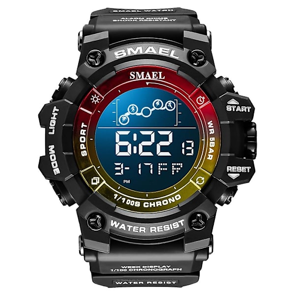 Sma 8082 Multifunktionelt Timing Ur Hvid Blå Pulver Black red yellow