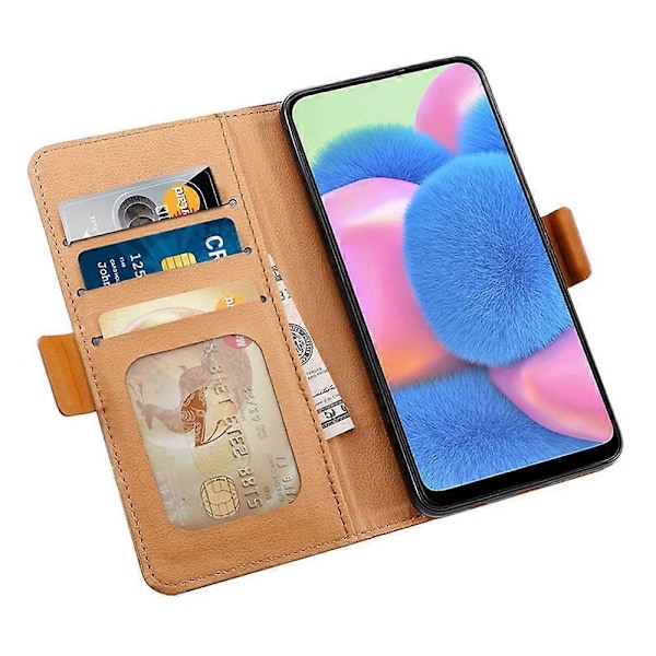 Til Motorola Moto E15 4G/G05 4G Etui Farvesplejsning PU Læderpung Telefoncover Multicolor Brown