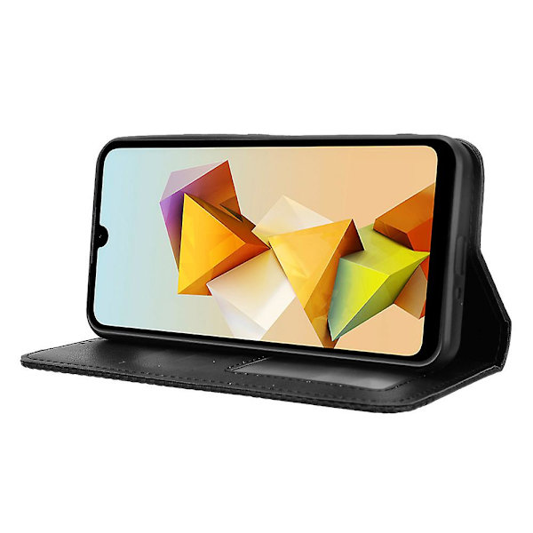 För Zte Blade A33s Case Stativ Retro Cover Black