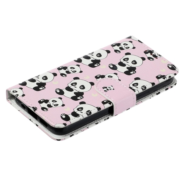 Stativ Telefonplånbok Case För Iphone 15 Plus, Pu Lädermönster Utskrift Cover Panda