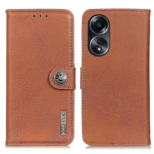 KHAZNEH Stødsikkert etui med koskindstekstur i PU-læder til Oppo A78 4G, stander og pung Multicolor Style D