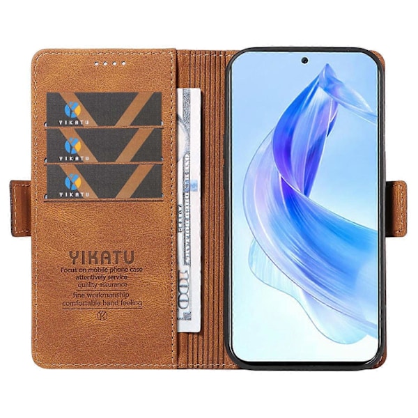 YIKATU YK-005 PU Læder Etui med Støttefod og Pung til Honor 90 Lite 5G/X50i 5G - Hudvenlig Multicolor Style C