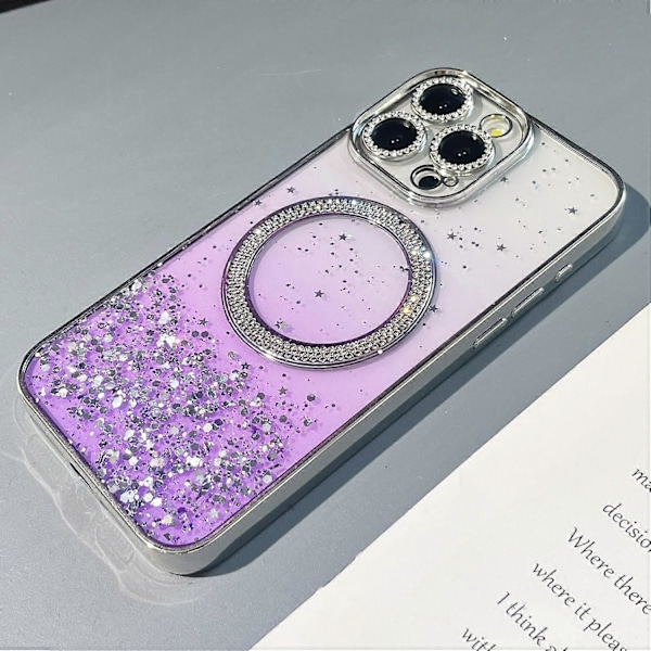 Magnetiskt skal för iPhone 13 Pro, skyddande TPU+PC glitterfodral Multicolor Style A