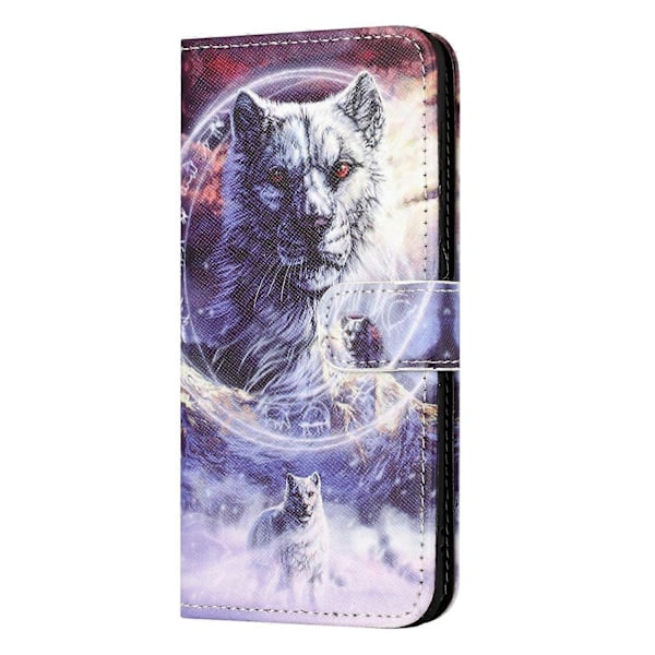 För Xiaomi Redmi Note 13 Pro 5G/Poco X6 5G Mobilskal 3D Mönster Läder Plånboksfodral Multicolor Snow Wolf
