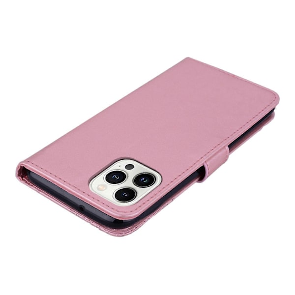För iPhone 15 Pro Fodral Strass Uggla Tryckt PU Läder Ställ Plånbok Telefonskal Multicolor Style B