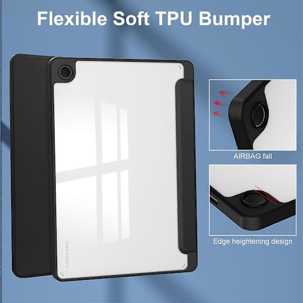 Kirkas takakansi Samsung Galaxy Tab A9+ PU+TPU+Akryyli tablettikotelolle kynäpaikalla Multicolor Style A