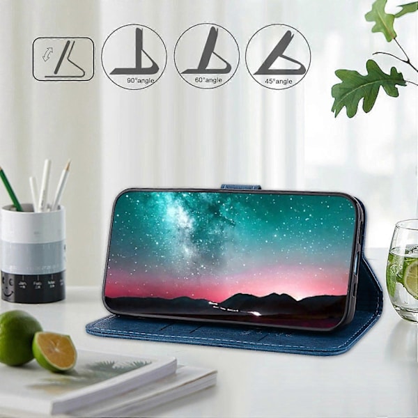 Til Samsung Galaxy A34 5G Fuld Beskyttelse Ensfarvet PU Læder Wallet Case Mobiltelefon Stand Cover Multicolor Style C