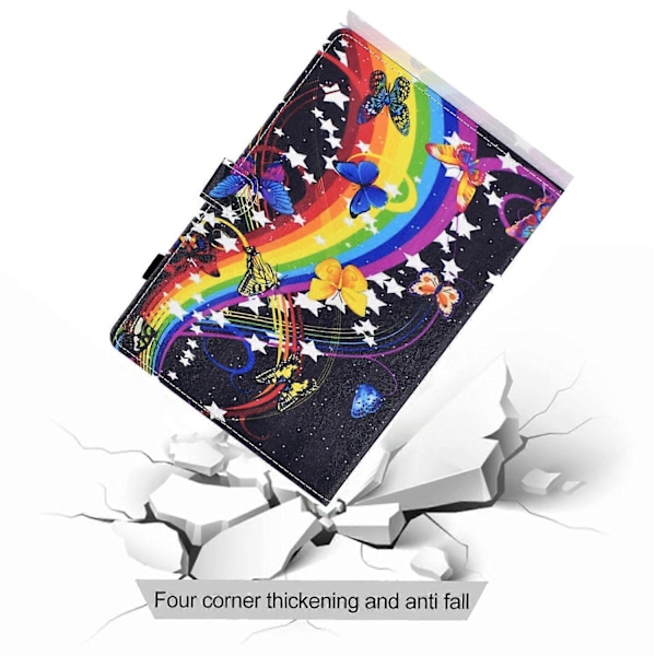 Samsung Galaxy Tab A9+ PU-nahkakotelo, kuvioitu, älykäs tablettisuojus kynätelineellä Multicolor Style C