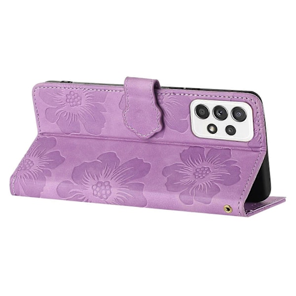 Til Samsung Galaxy A53 5G Telefon Cover PU Læder Prægede Blomster Stand Wallet Fuld Beskyttelse Case Multicolor Style A