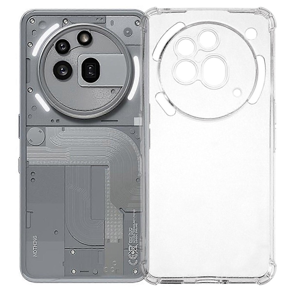 För Nothing Phone (3a) Pro Mobilskal Förstärkt Fyrhörns Anti-Fall Genomskinligt TPU-skydd