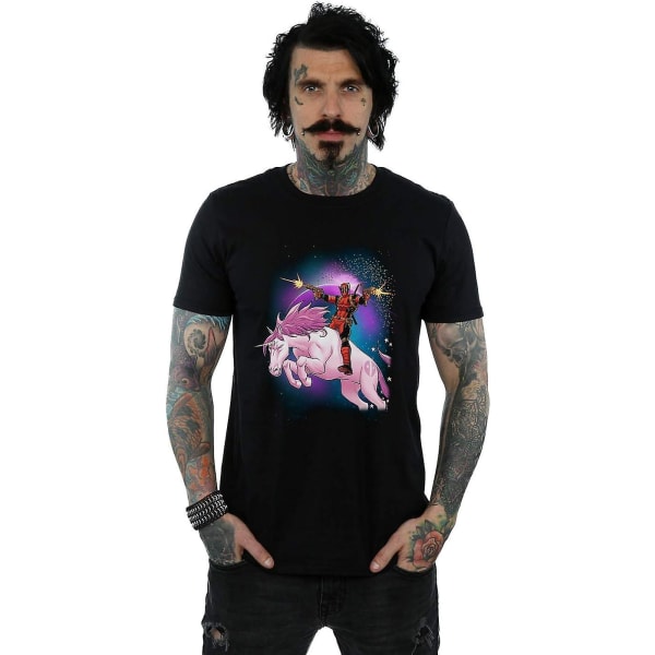 Marvel Deadpool Space Unicorn T-paita miehille Black M