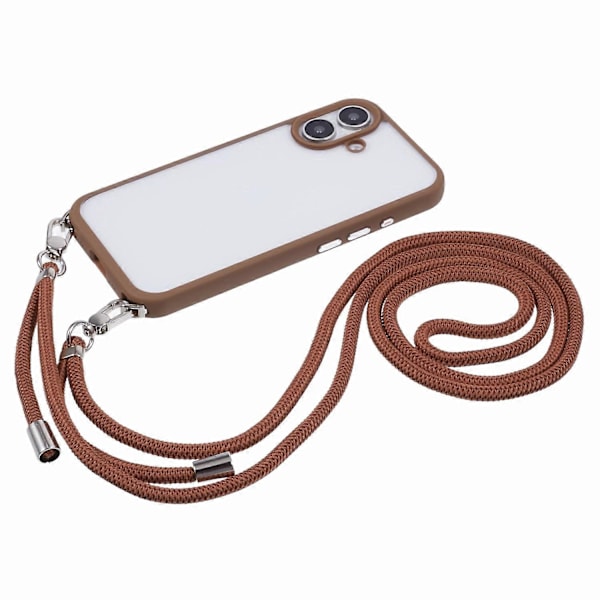 Skal till iPhone 16 TPU+PC Kristallklart Baksidesskydd med Snodd Multicolor Style D