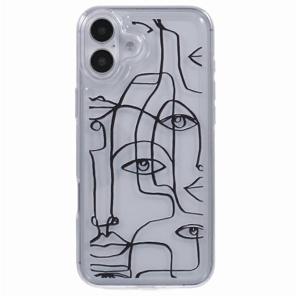 TPU-etui med mønstertryk og stødabsorberende airbag til iPhone 16 Plus Multicolor Style A