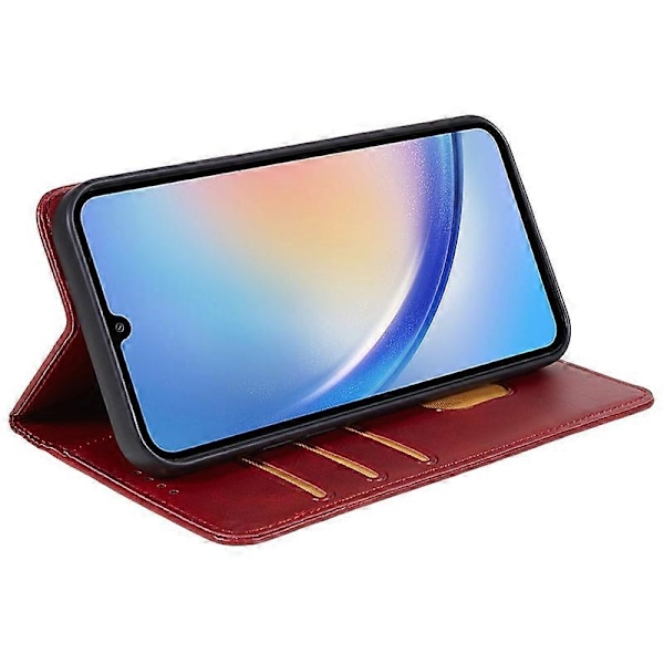 Til Samsung Galaxy A15 5G Etui Kalvetekstur Stand Wallet PU Læder Telefon Cover Multicolor Style C