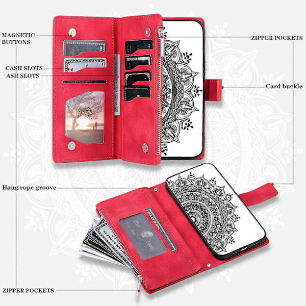 Til Samsung Galaxy A05s 4G Etui Telefon Cover Wallet PU Læder Stand Shell med Rem Multicolor Style D