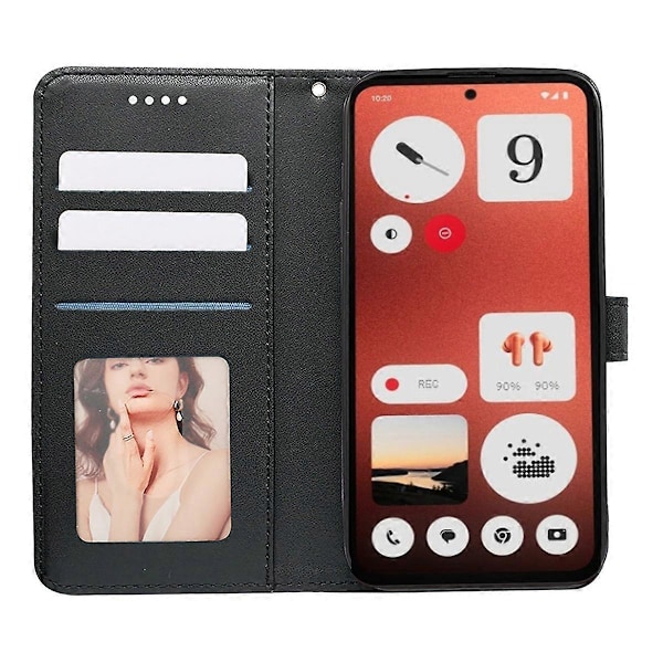 För Nothing CMF Phone 1 Plånboksfodral Mönsterpräglat Läder Flipfodral - Grön Multicolor Black