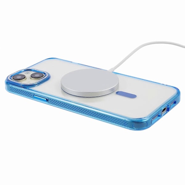 Skal för iPhone 15 Plus Kompatibelt med MagSafe, Magnetisk Ring+TPU+PC+Aluminiumlegeringsskal Multicolor Style D