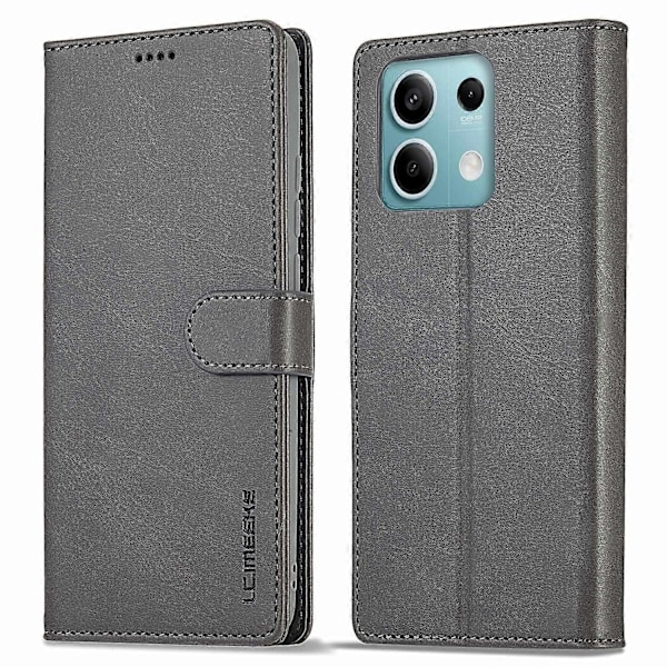 LC.IMEEKE Plånboksfodral med Ställ i Kalvtexturerat Läder för Xiaomi Redmi Note 13 Pro 5G/Poco X6 5G Multicolor Grey