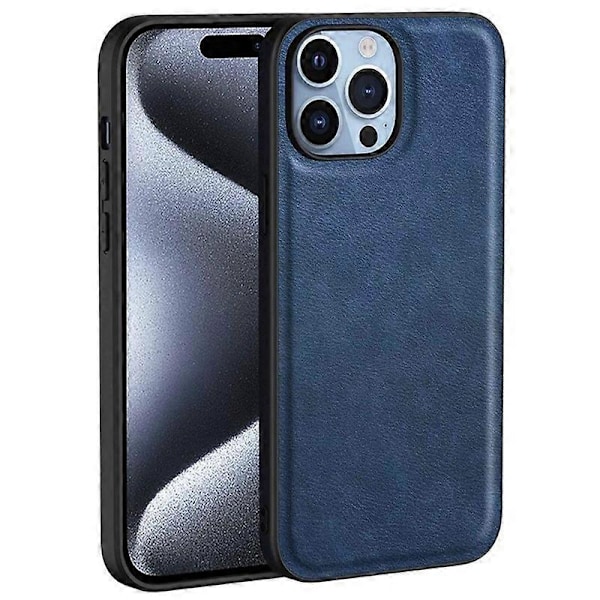Mobilskal för iPhone 15 Pro Max Fodral PU Läderbelagd TPU+PC Smartphone Skal Multicolor Style C
