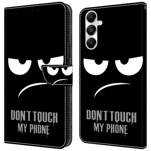 For Samsung Galaxy A55 5G Mobiltelefonveske Trykt 3D-mønster Stativ Lærdeksel Multicolor Don&#39;t Touch My Phone