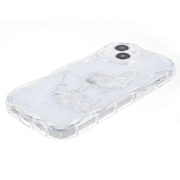 Takakansi iPhone 13 6.1 tuumalle, 3D Perhonen/Pilvi Kuvio Epoksi TPU Puhelinkotelo Multicolor Style A