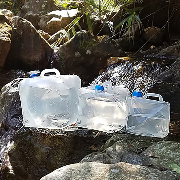 2-pack 15L Hopfällbar Vattendunk med Tappkran