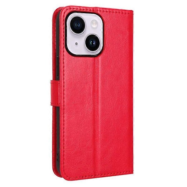 Telefoncover til iPhone 15 Plus Cover Crazy Horse Tekstur Læder Wallet Stand Shell Multicolor Style B