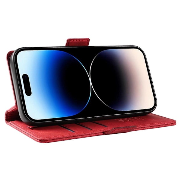 YIKATU YK-005 för iPhone 14 Pro Folio Flip Fodral PU Läder Hud-känsla Ställ Plånbok Mobilskal Multicolor Style H