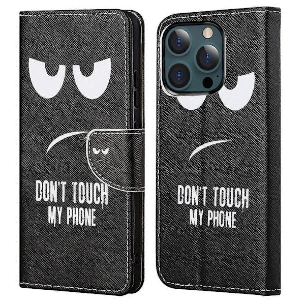 Mønsterprint Kryds Tekstur Læder Wallet Stand Case til iPhone 13 Pro Max