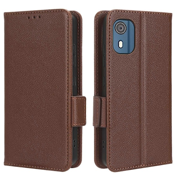 PU Læder Telefonpung til Nokia C02, Litchi Tekstur Stand Telefoncover Multicolor Style F