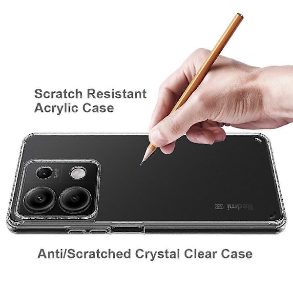 Skal för Xiaomi Redmi Note 13 5G Transparent TPU+Akryl Hybrid Mobilskal