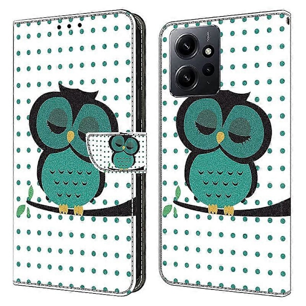 För Xiaomi Redmi Note 12 4G Skal Stöttåligt Mobilskal Läder Flip Plånboksfodral Multicolor Style B