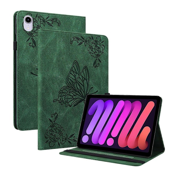 Sommerfugl Blomst Læder Stand Kort Slot Cover med Elastikbånd til iPad mini (2024)/mini (2021) Multicolor Style A