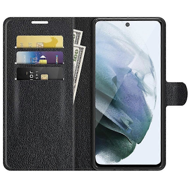 Wallet Design Læder Telefon Cover Folio Flip Cover med Støttefod til Samsung Galaxy S21 FE Multicolor Style A