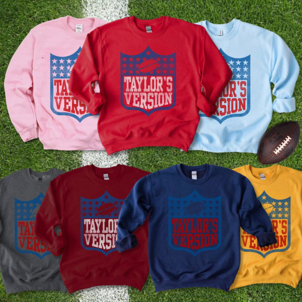 Taylors Version Football Sweatshirt, Tay Swift Football, Nfl Tay's Version, Swift Merch, Football Sunday, Football Swift, Taylor Shirt Light Blue M