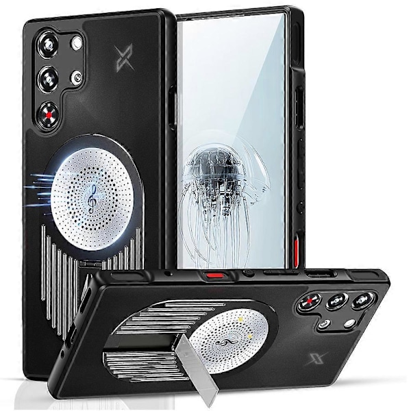 For ZTE nubia Red Magic 10 Pro 5G/10 Pro+ 5G Deksel Stativ Silikon+PC Telefondeksel Grafen Varme Multicolor Style A