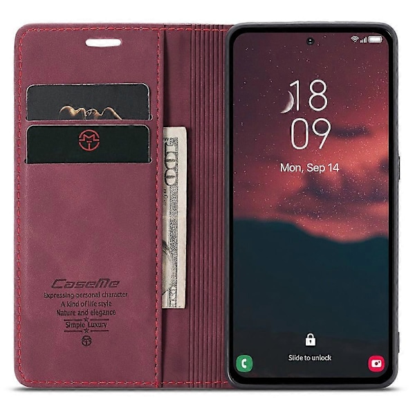 CASEME 013 -sarjan puhelinkotelo Samsung Galaxy A54 5G:lle PU-nahkakotelo Lompakkoteline Iskunkestävä suojus Multicolor Style A