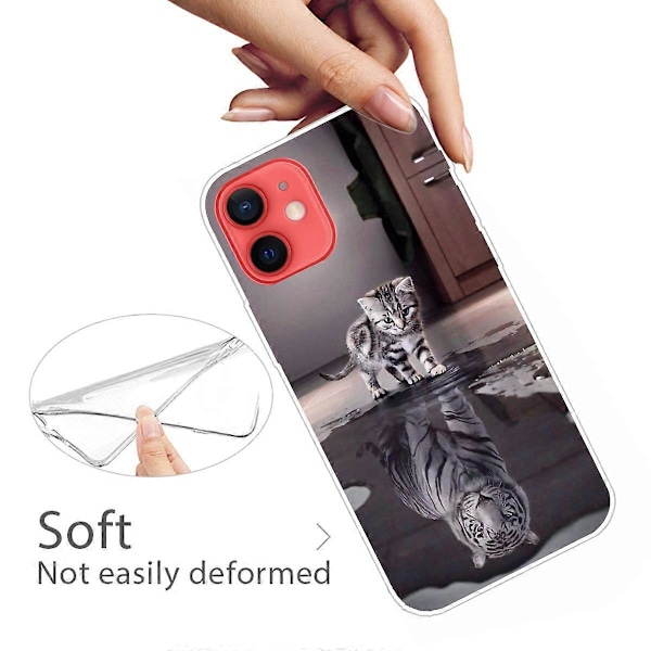Mjukt Flexibelt TPU Stötsäkert Skal Sött Mönstertryck Telefonskal för iPhone 13 6.1 tum Multicolor Style B