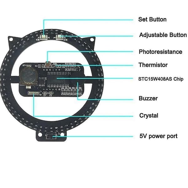 Kitten Clock Creative Diy Kit Night Light Clock (röd digitalt rör)