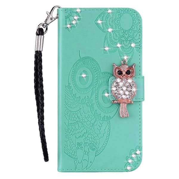 Plånboksfodral för Samsung Galaxy A26 5G Uggla Blomma Tryckt Strass Läderfodral Multicolor Style E