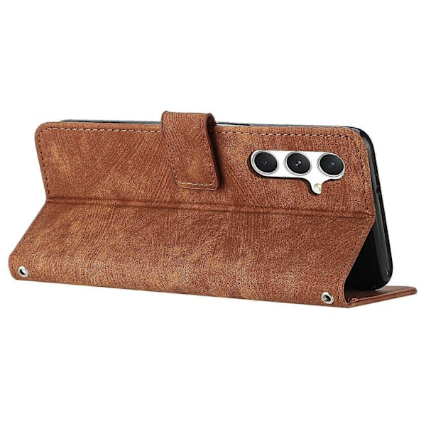 Til Samsung Galaxy A36 5G Etui Prægede Linjer Læder Telefon Cover Foldbart Stativ Multicolor Style A