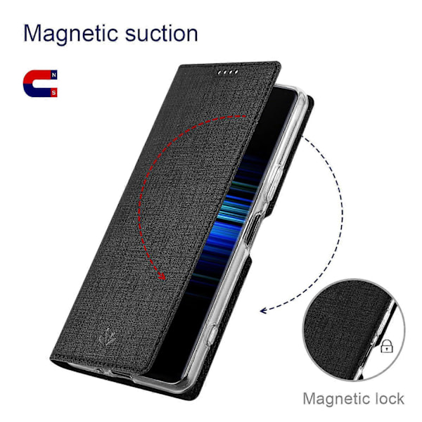 VILI DMX -sarja Sony Xperia 5 V -puhelinkuorelle PU-nahkainen jalustalla ja korttipaikalla Multicolor Style A