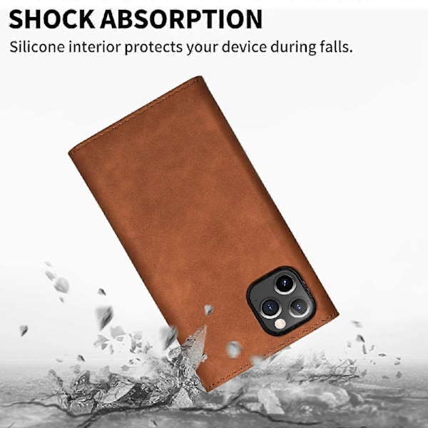 Läder Plånboksfodral med Dragkedja, Remdesign, Fullt Skydd och Ställ för iPhone 13 Pro 6.1 tum