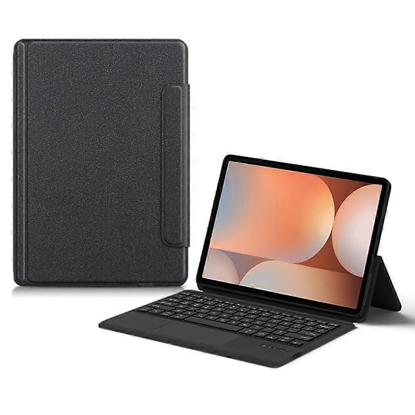 Läderfodral till Samsung Galaxy Tab S10+ + Touchpad Bluetooth-kompatibelt tangentbord med bakgrundsbelysning