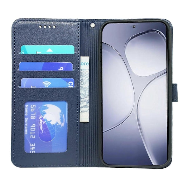 Xiaomi Redmi K70 Ultra Lompakkokotelo Magneettikiinnityksellä Nahkainen Puhelinkotelo Hihnalla - Vihreä Multicolor Blue