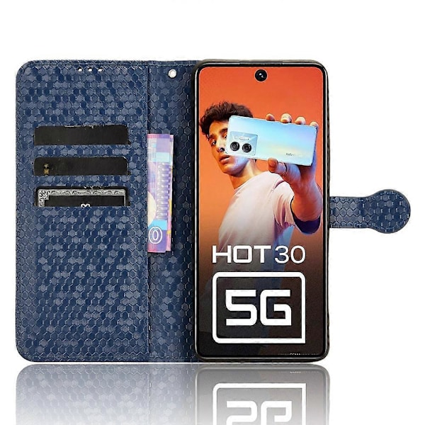 För Infinix Hot 30 5G PU Läder Ställ Fodral Präglat Plånboks Stöttåligt Mobiltelefon Skal Multicolor Style C