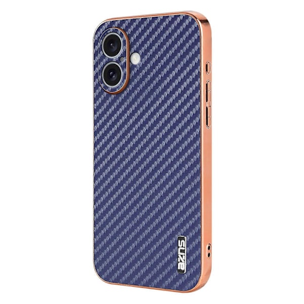 AZNS iPhone 16 -kotelo, galvanointi, hiilikuitukuvio, PU+TPU-puhelinkuori Multicolor Style D