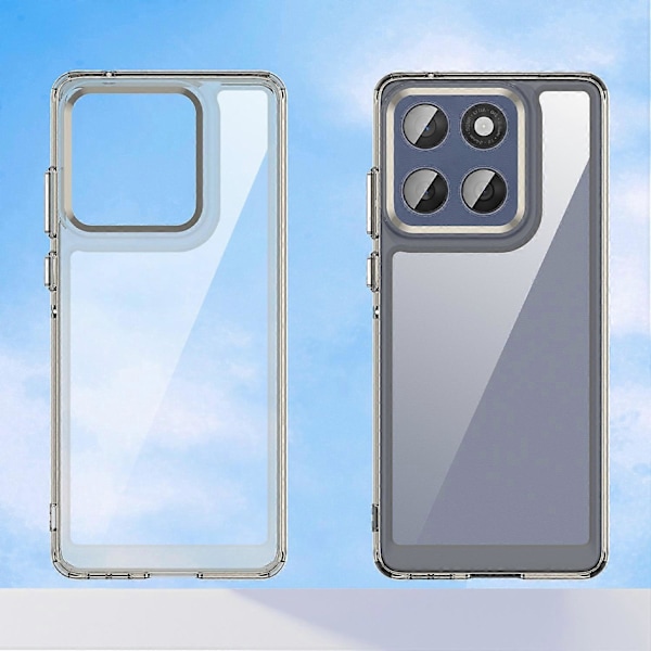 Til Motorola Edge 60 5G/ 60 Fusion 5G Etui TPU + Akryl Beskyttende Klar Telefon Cover Multicolor Transparent Grey